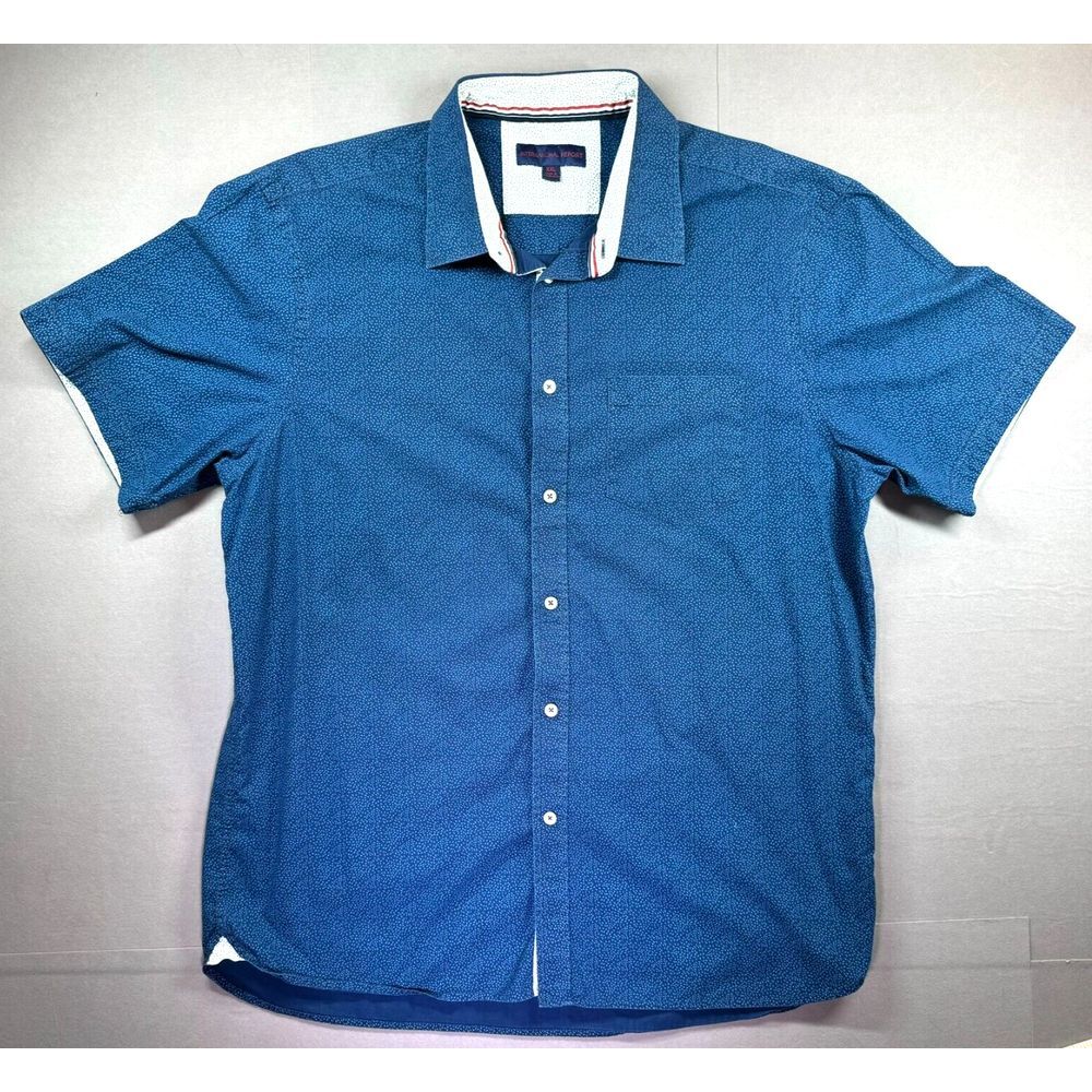 International Report Shirt Mens XXL‎ Birds Blue Short Sleeve Casual Nautical